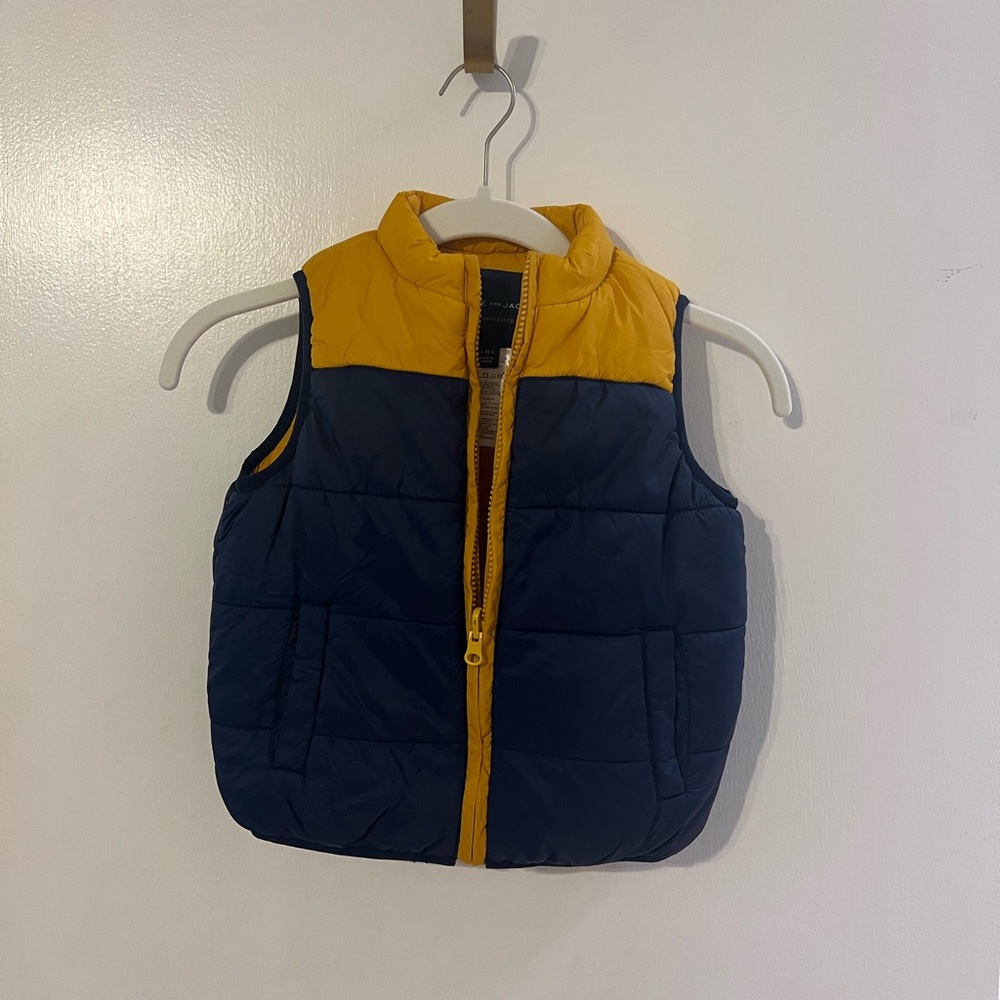 Janie and Jack Blue and Yellow Puffer Vest